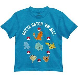Boy's Pokémon "Gotta Catch 'Em All!" Blue short sleeve T-shirt. Size 5/6